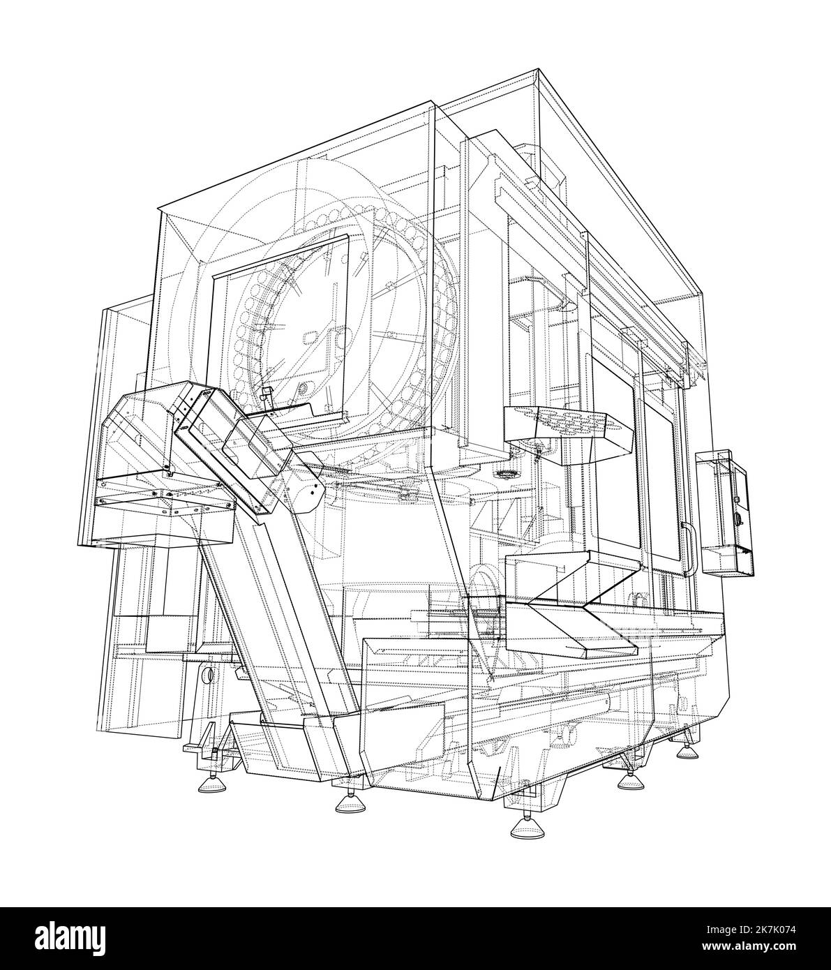 Metalworking CNC milling machine. Vector Stock Vector