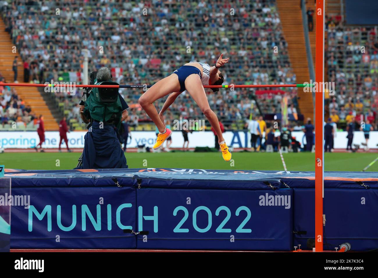 ©STADION-ACTU/STADION ACTU/MAXPPP - 21/08/2022 ; ; - 19.08.2022 - Championnats d'Europe d'Athletisme Munich 2022 - Finale Hauteur - Solene GICQUEL Stock Photo