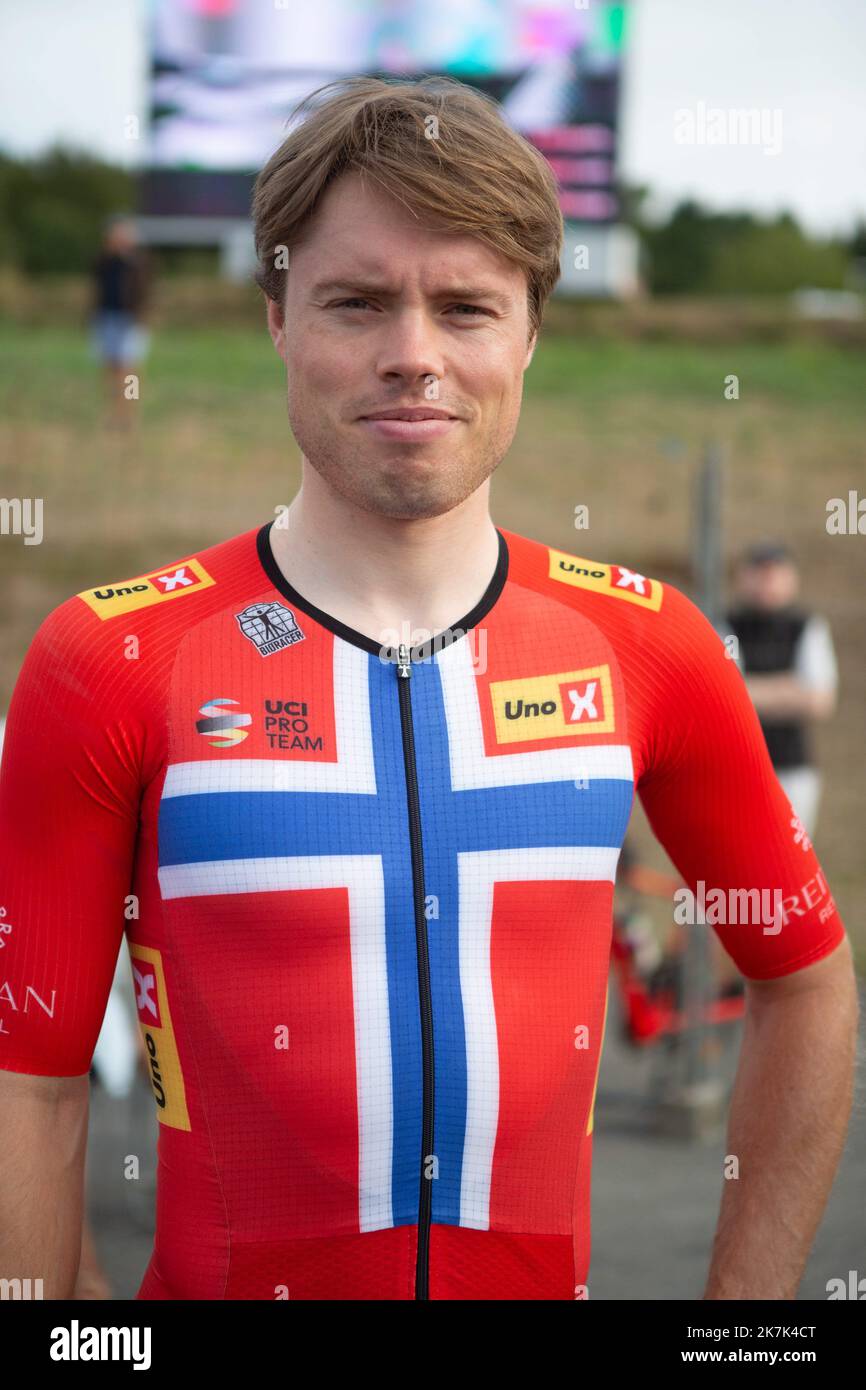 ©Laurent Lairys/MAXPPP - Ramus Tiller of Team Uno - x Pro Cycling during the Bretagne Classic Ouest-France, Grand Prix de Plouay Cycling race on August 28, 2022 in Plouay, France - Photo Laurent Lairys / MAXPPP Stock Photo