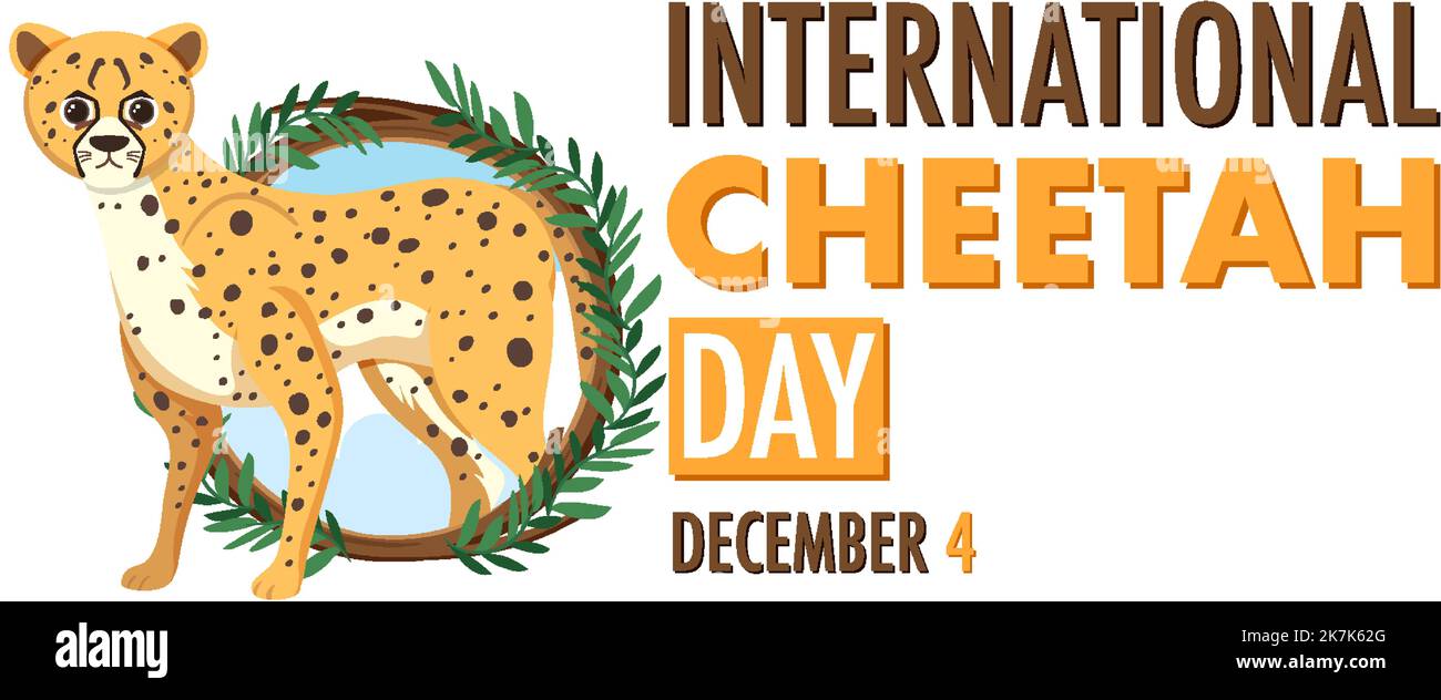 international-cheetah-day-poster-template-illustration-stock-vector