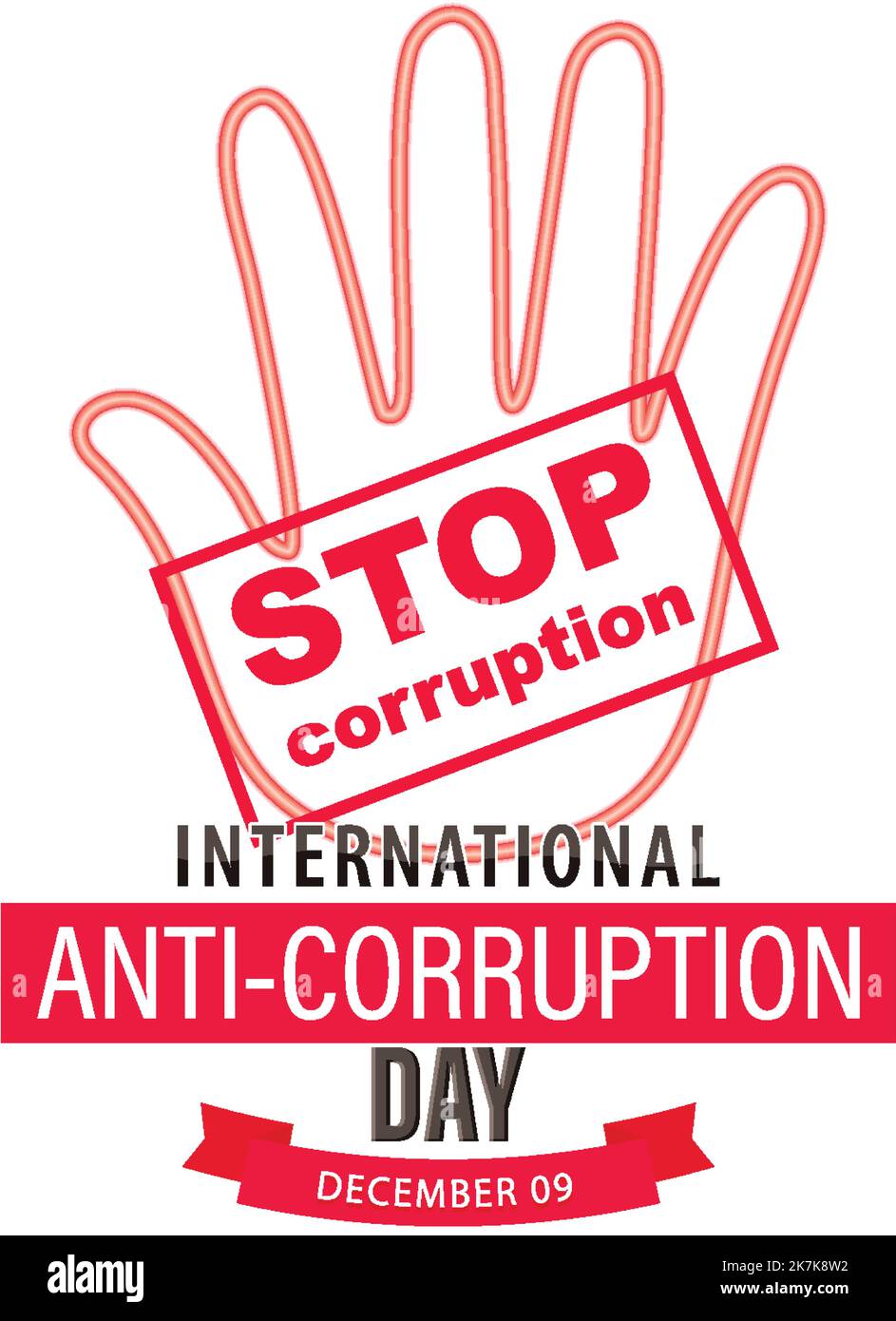 International Anti Corruption Day Poster Design illustration Stock