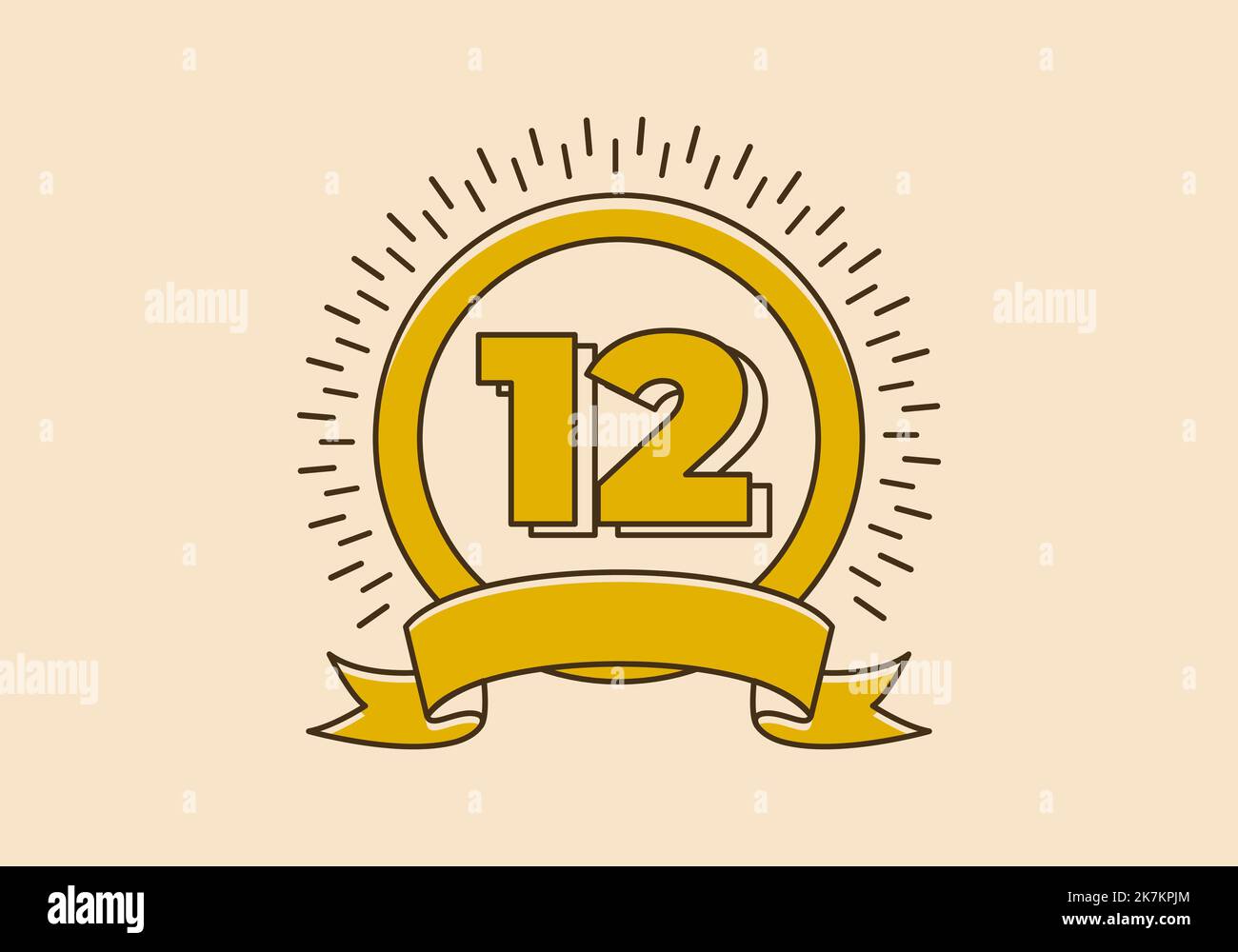 12th year anniversary emblem logo design vector illustration template Stock  Vector Image & Art - Alamy