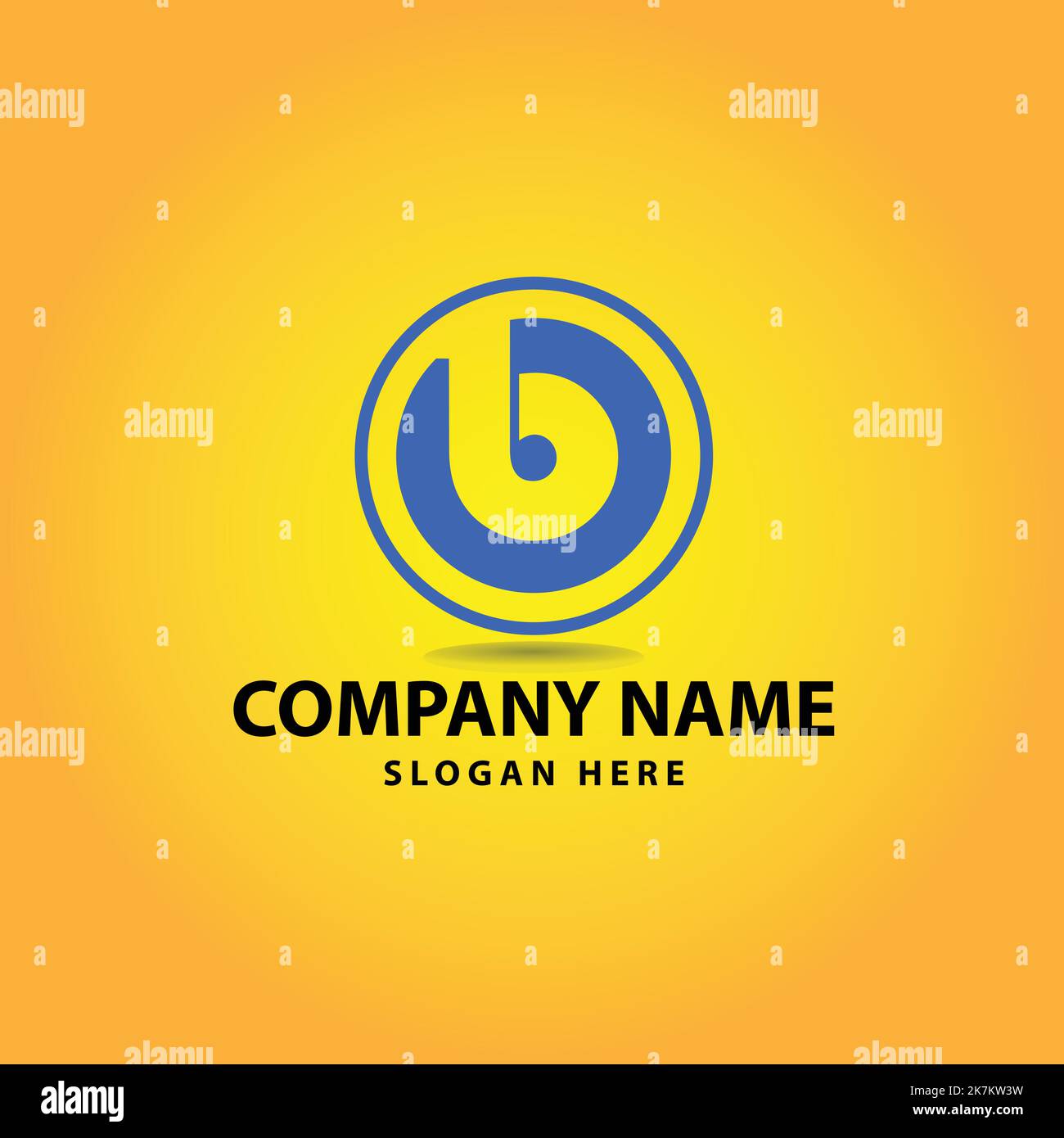 Letter b Logo icon template in circle shape. Stock Vector