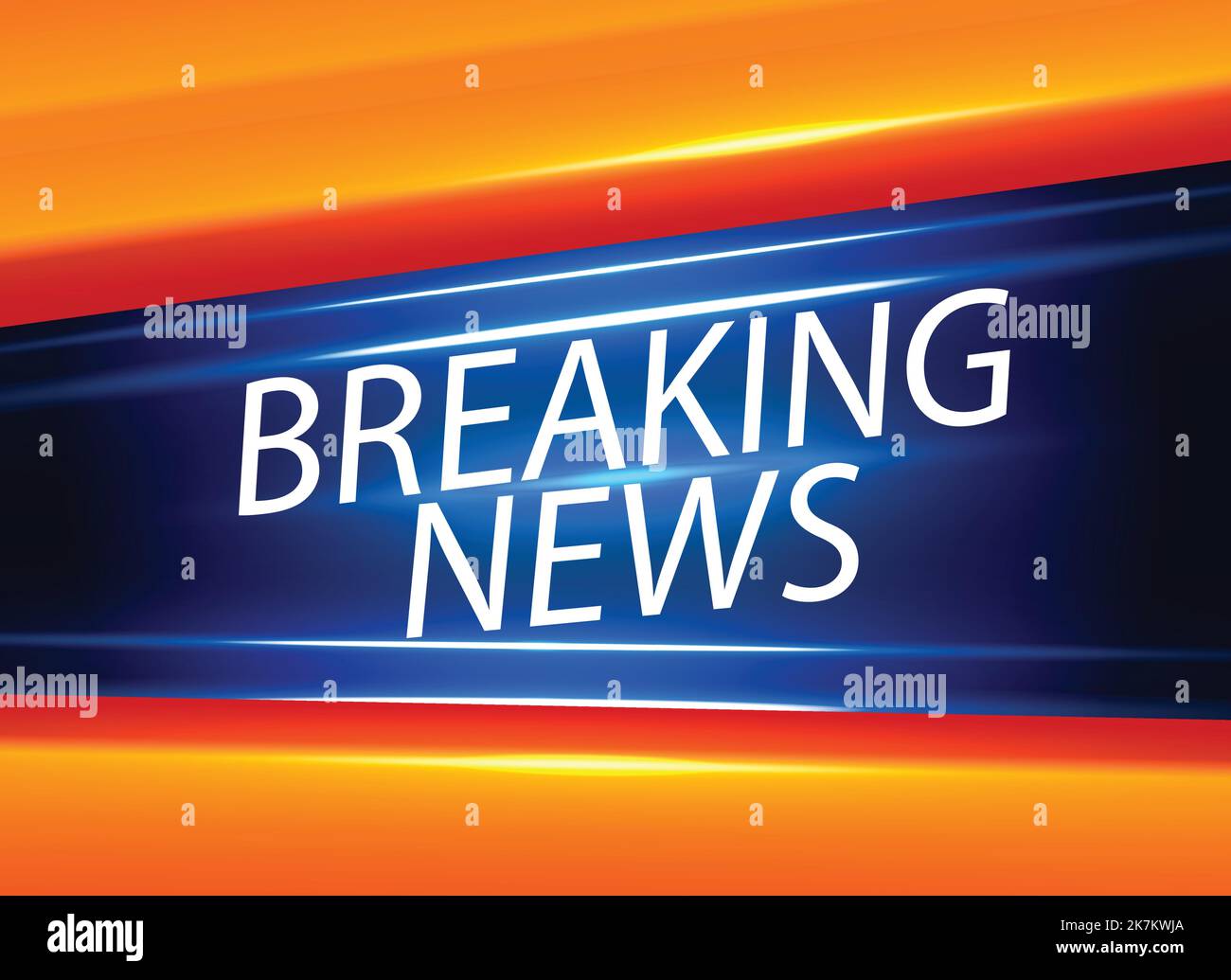 Screen saver on breaking news background. Urgent news release on  television. Breaking news live on world map background. Stock Vector