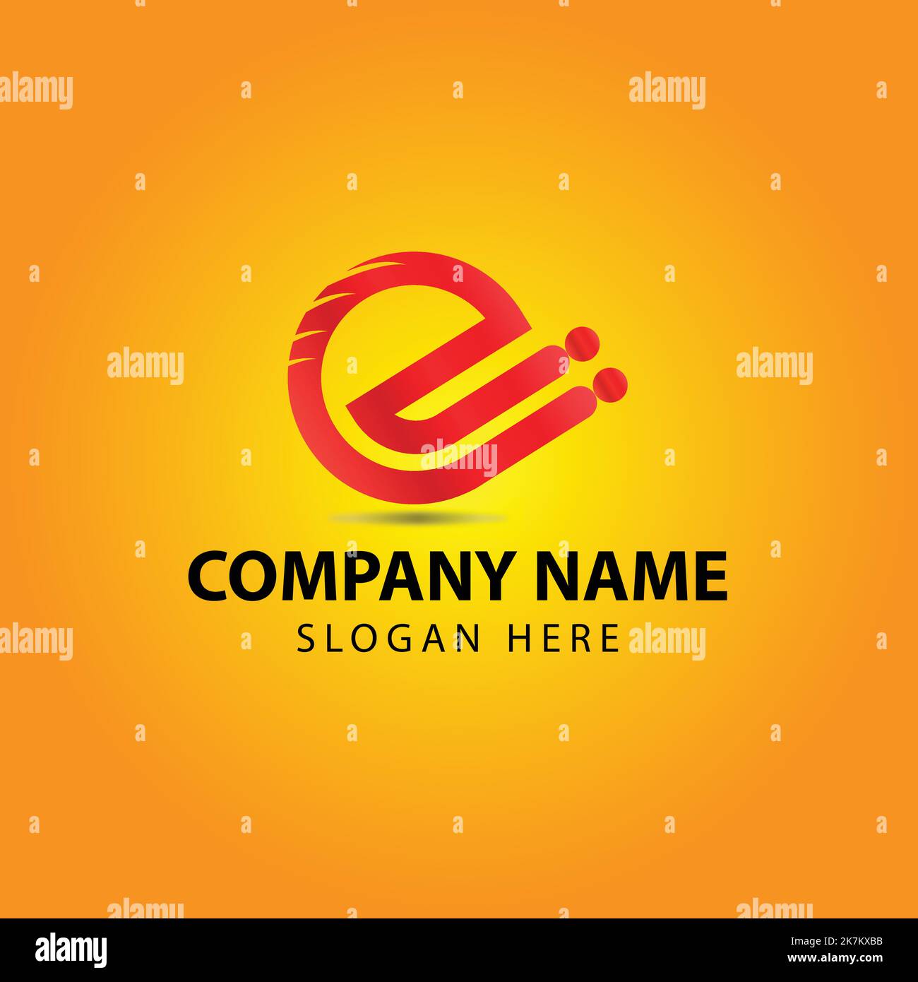 e letter logo icon template on gradient background. Stock Vector