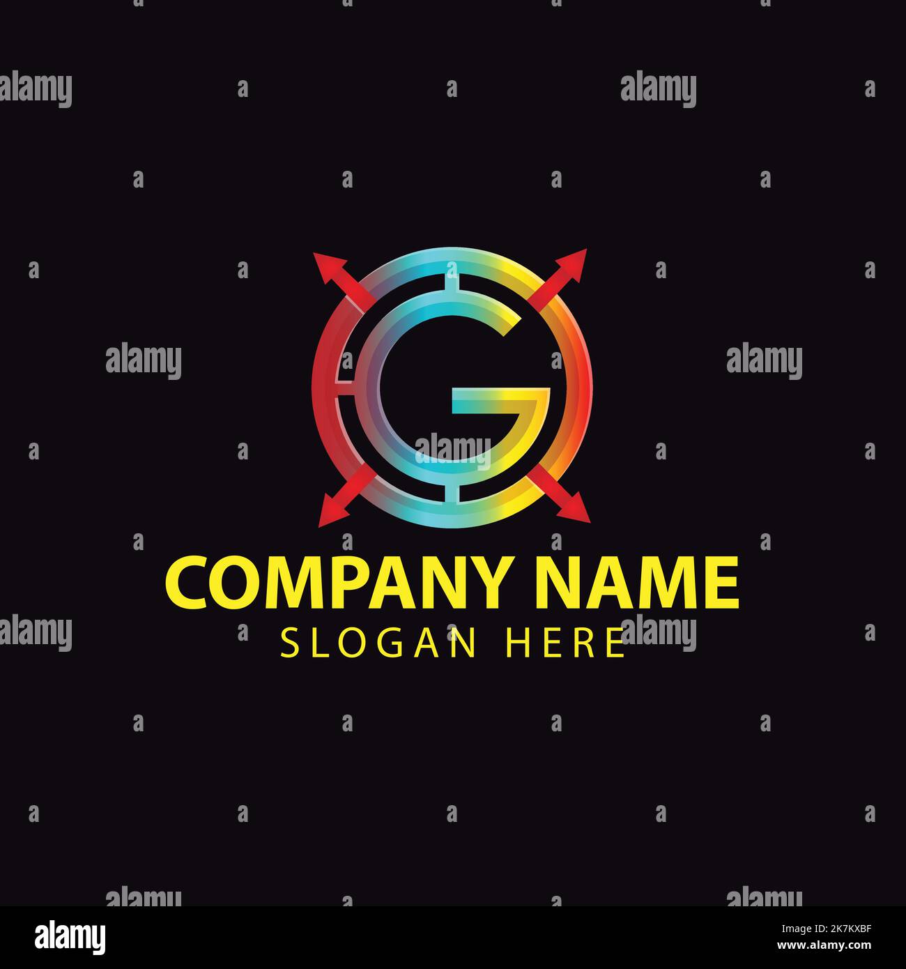 colorful letter g logo icon template. Stock Vector