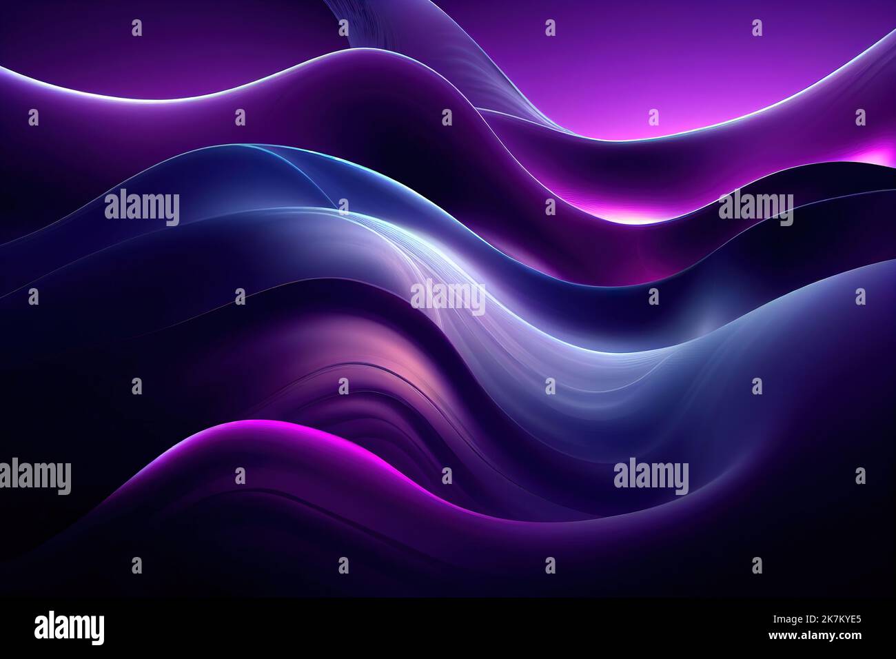 Colorful abstract background with lilac blue neon light waves pattern ...