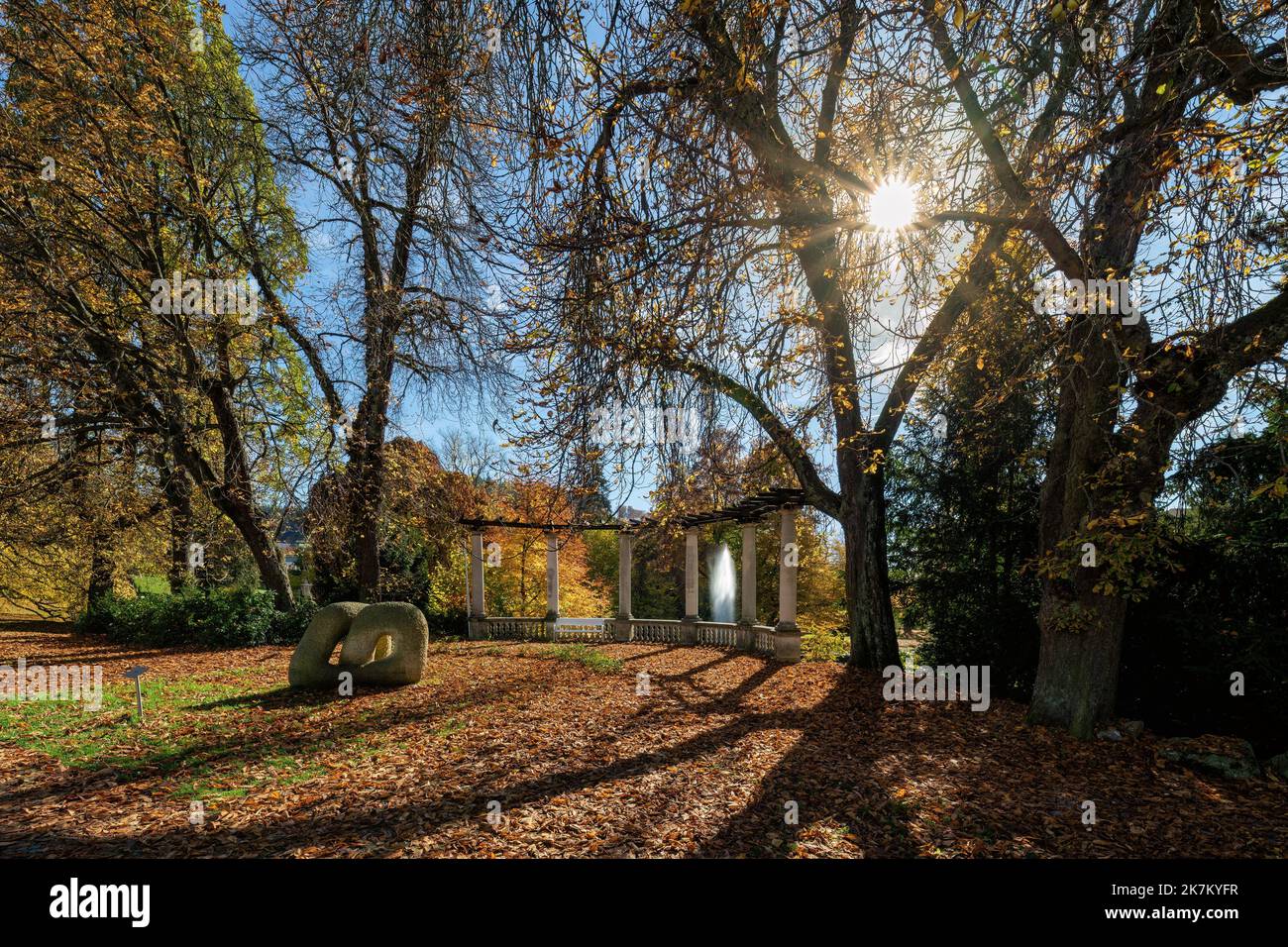 Autumn in the park in the center of great Czech spa town of Marianske Lazne (Marienbad) - Czech Republic, Europe - Stock Image
