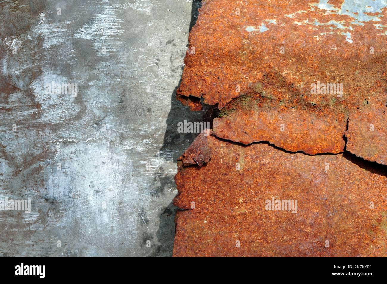 Rusty metal plate background texture pattern wallpaper Stock Photo