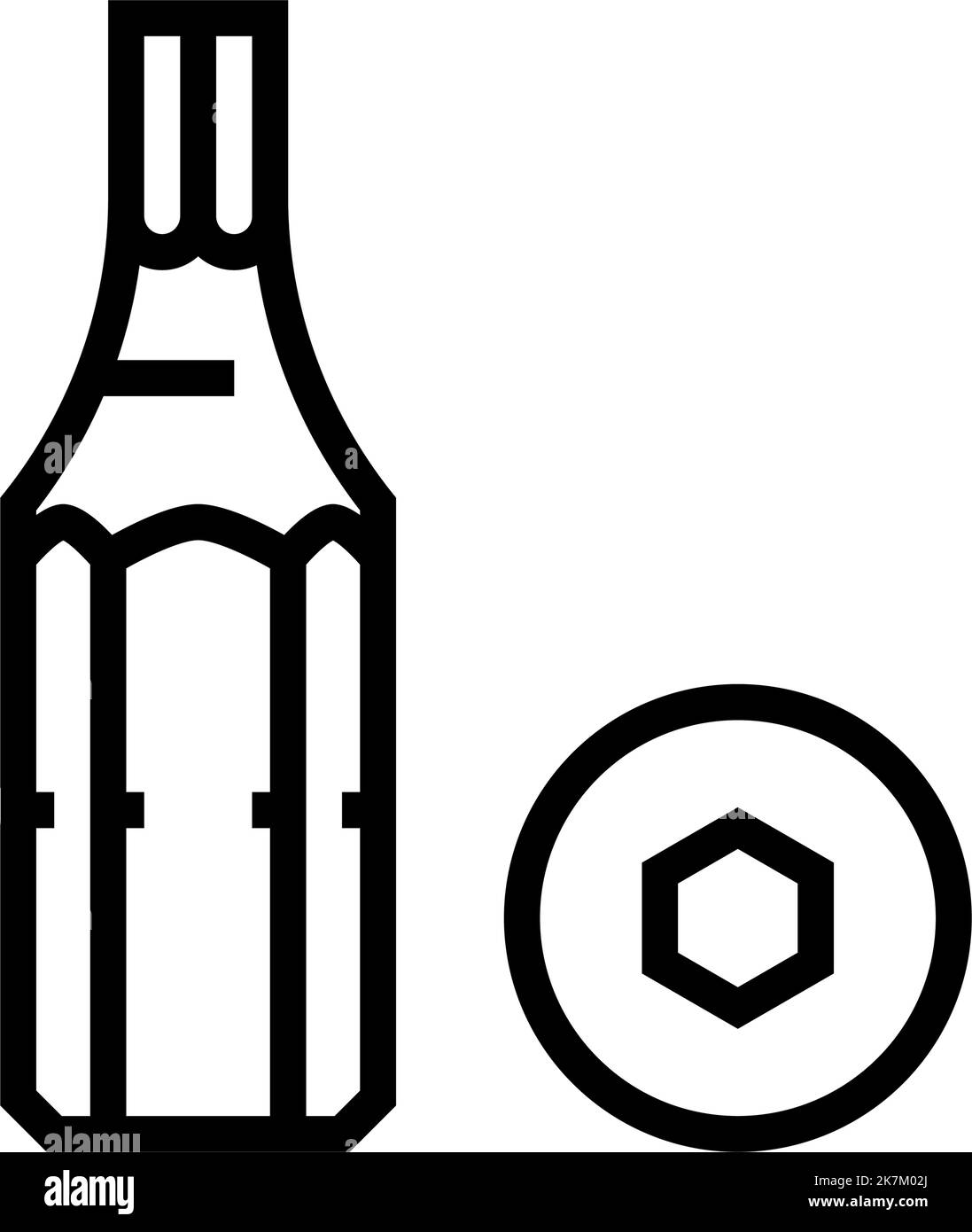 allen wrench screwdriver bit line icon vector illustration Stock Vector