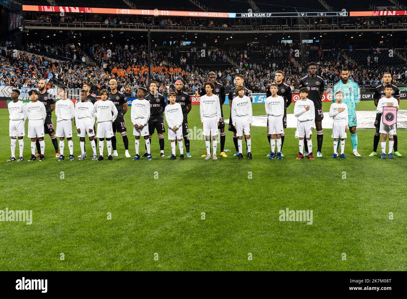 New York, USA. 17th Oct, 2022. Inter Miami CF starting eleven pose before Audi 2022 MLS Cup playoffs round one against NYCFC at Citi Field in New York on October17, 2022. NYCFC won 3 - 0 and progress to Eastern Conference semifinal against CF Montreal. (Photo by Lev Radin/Sipa USA) Credit: Sipa USA/Alamy Live News Stock Photo