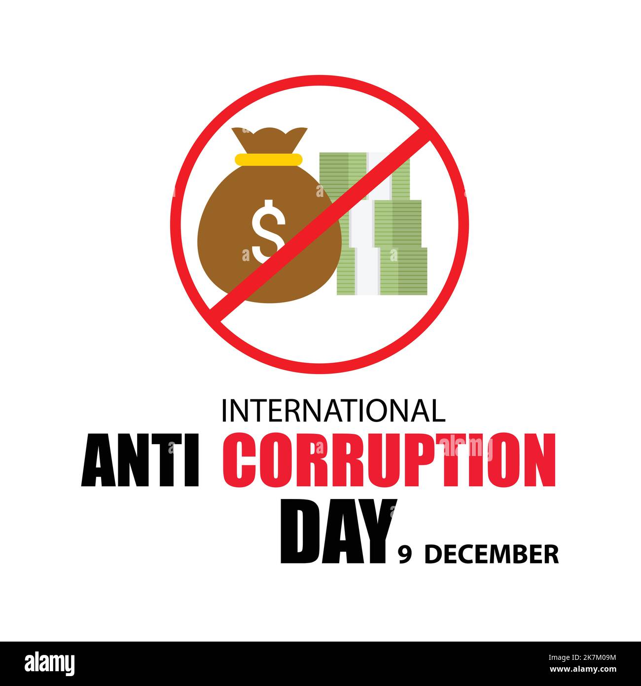 International Anti Corruption Day 9 December Typography Vector With Red International Anti Corruption Day 9 December Typography Vector With Red