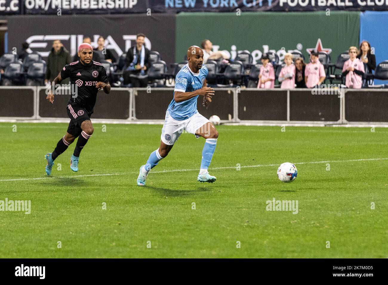 New York, USA. 17th Oct, 2022. Heber (9) of NYCFC controls ball during Audi 2022 MLS Cup playoffs round one against Inter Miami CF at Citi Field in New York on October17, 2022. NYCFC won 3 - 0 and progressed to Eastern Conference semifinal against CF Montreal. (Photo by Lev Radin/Sipa USA) Credit: Sipa USA/Alamy Live News Stock Photo