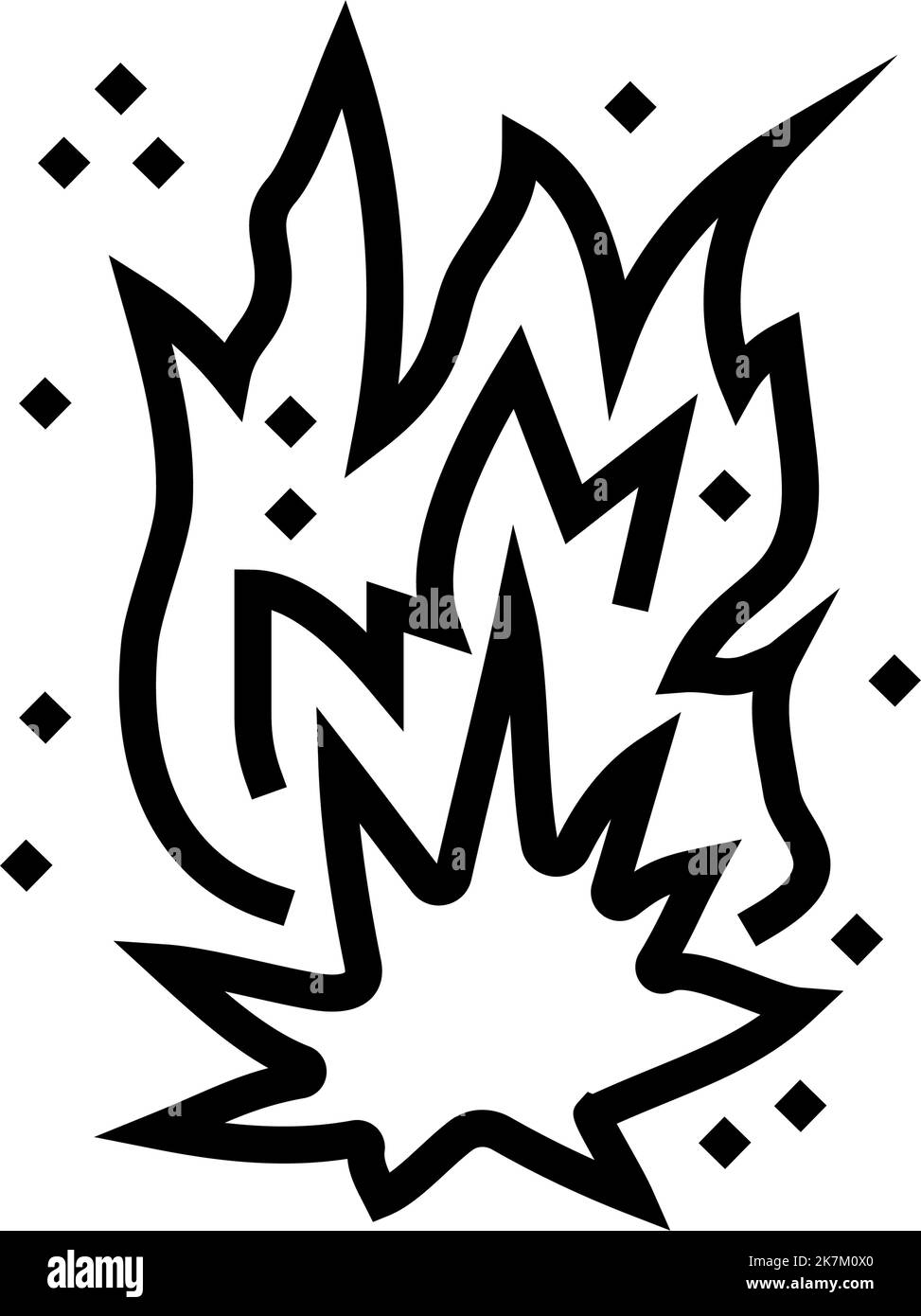 sparkle fire line icon vector illustration Stock Vector Image & Art - Alamy