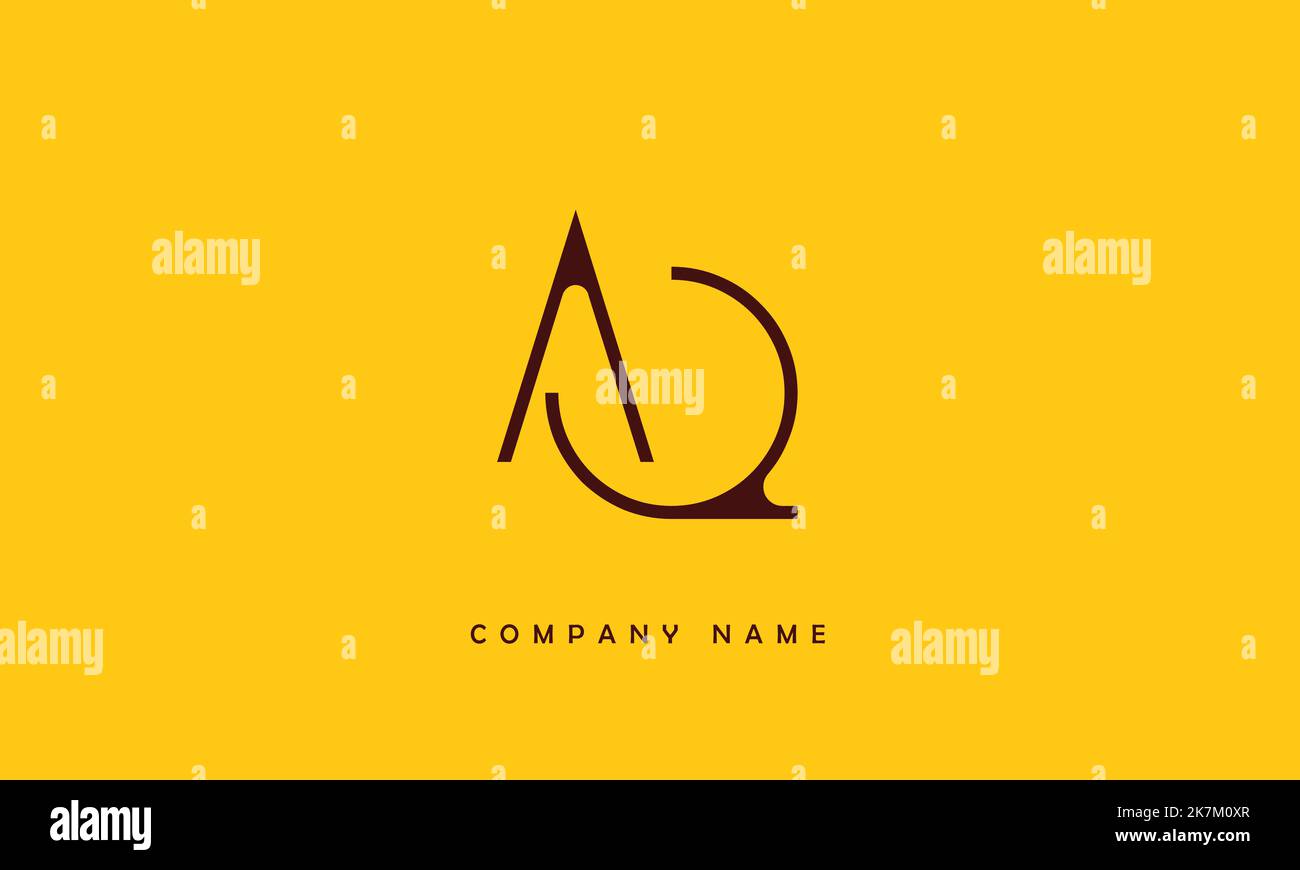 AQ, QA Abstract Letters Logo Monogram Stock Vector