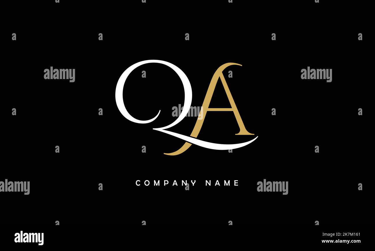 AQ, QA Abstract Letters Logo Monogram Stock Vector