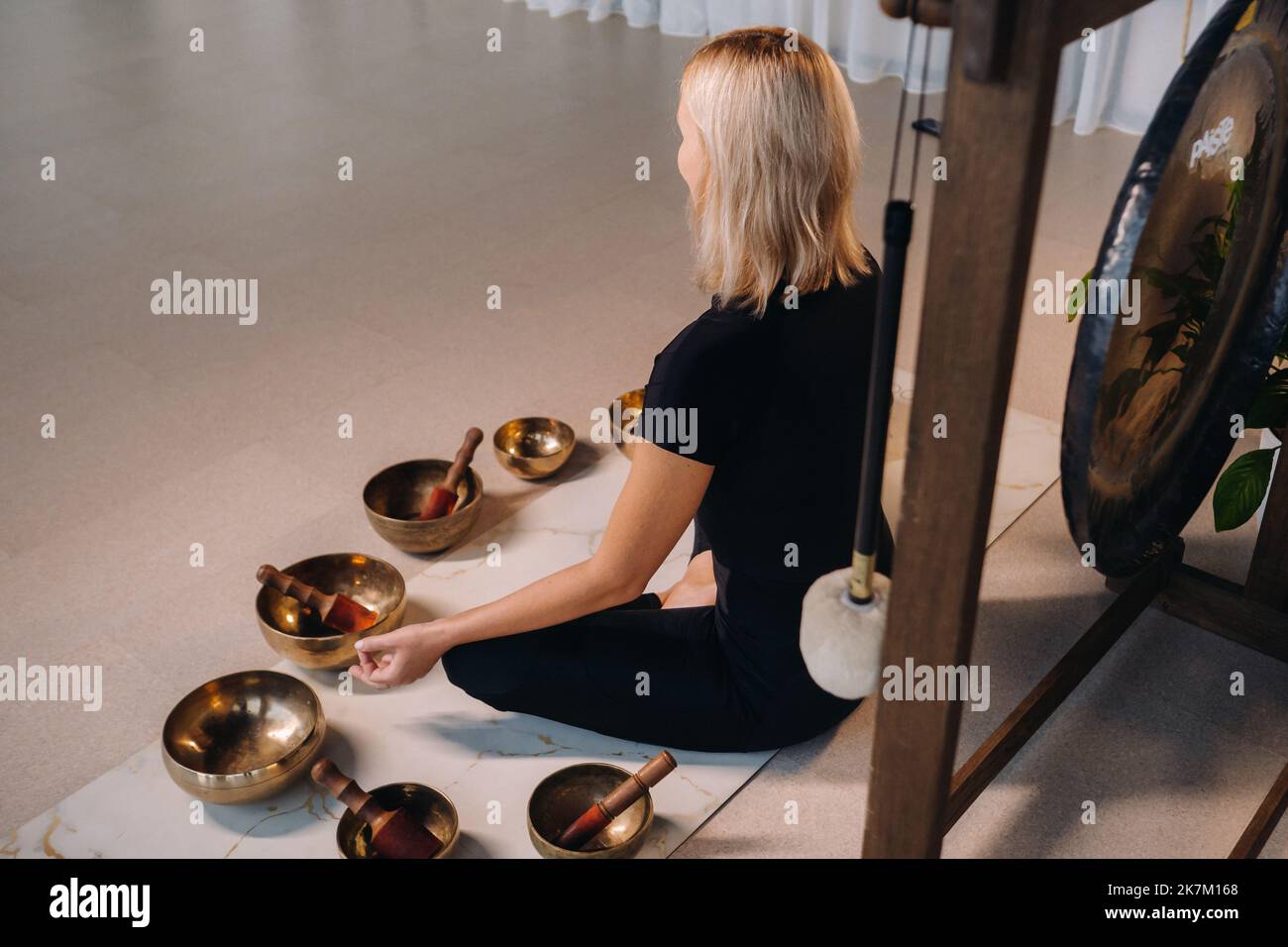 Gong yoga close up on instruments for sound relaxation and meditation Stock  Photo - Alamy