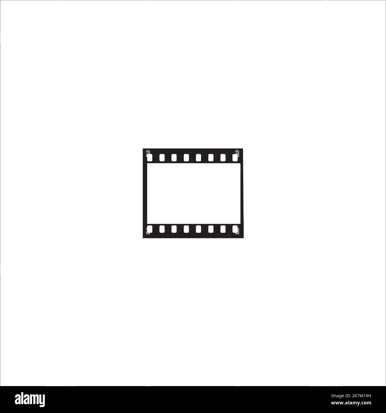 35 mm film reel icon flat design on white isolated background. Stock Vector