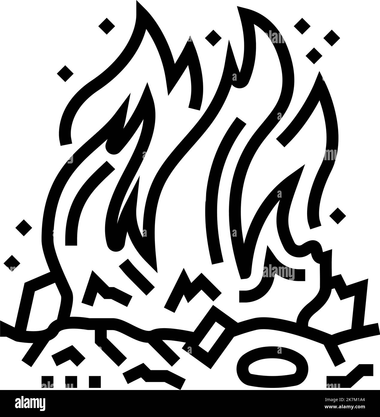 burn fire line icon vector illustration Stock Vector Image & Art - Alamy