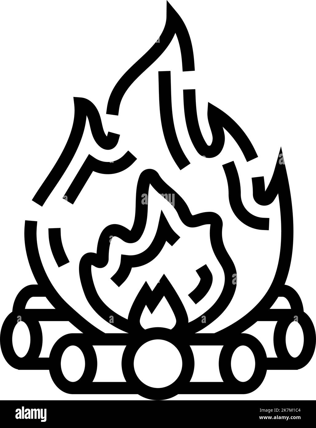 bonfire fire line icon vector illustration Stock Vector Image & Art - Alamy