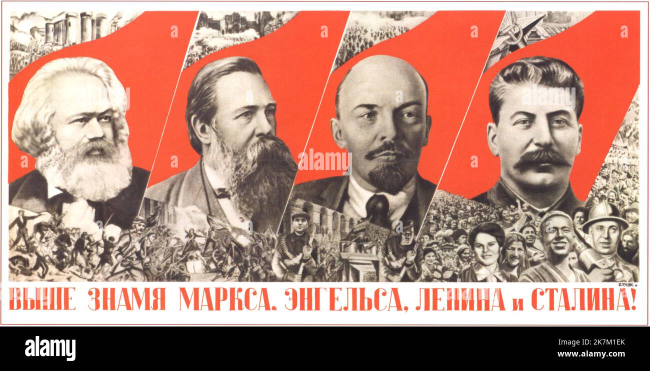 Gustav Klutsis - Raise Higher the Banner of Marx, Engels, Lenin and Stalin - 1933 Stock Photo