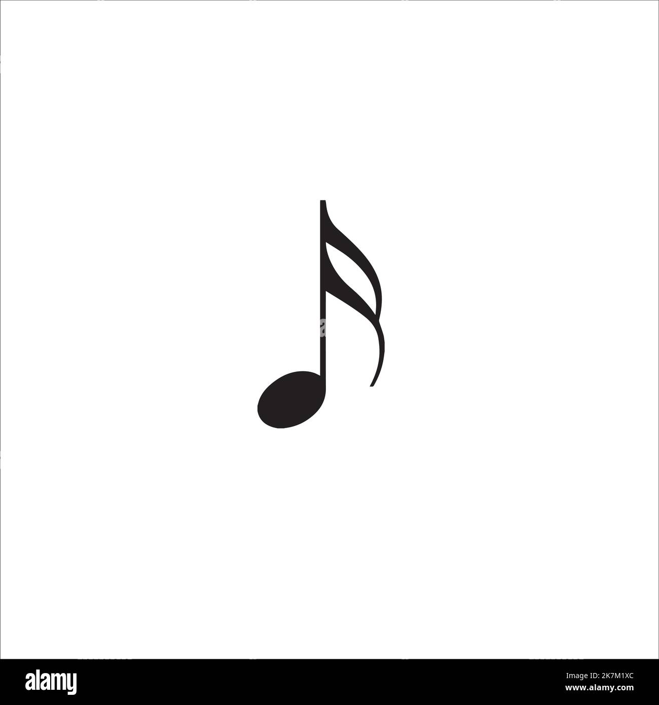 black icon of music vector illustration logo type on white isolated background. Stock Vector