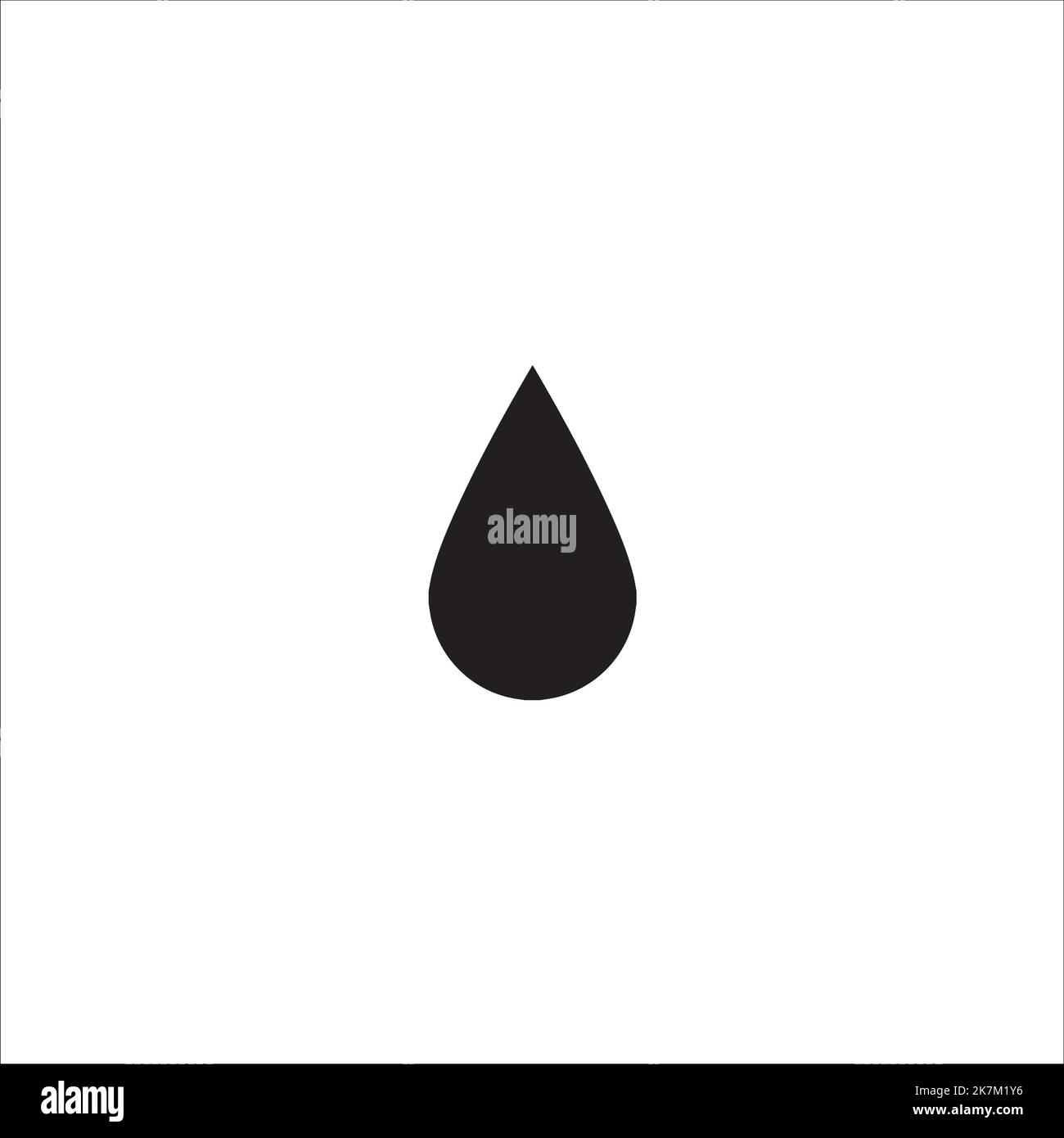 Rain drop, or water drop flat vector icon on white isolated background. Stock Vector