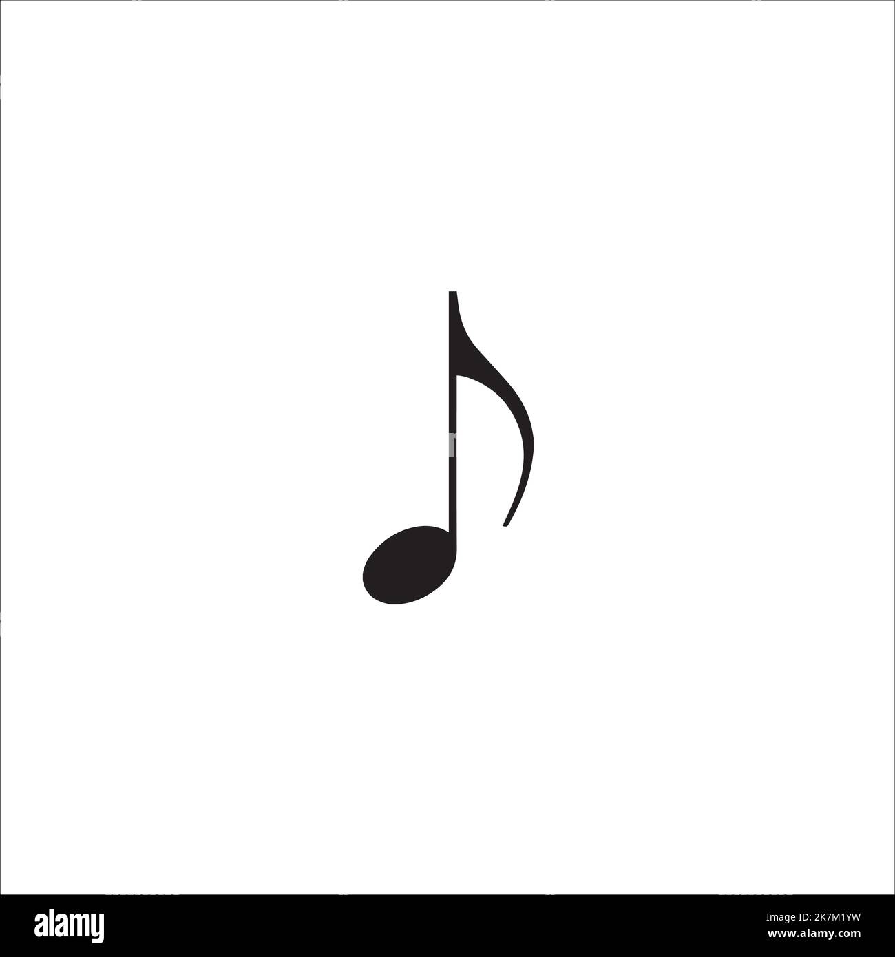 black music icon flat design logo type concept, on white isolated background. Stock Vector