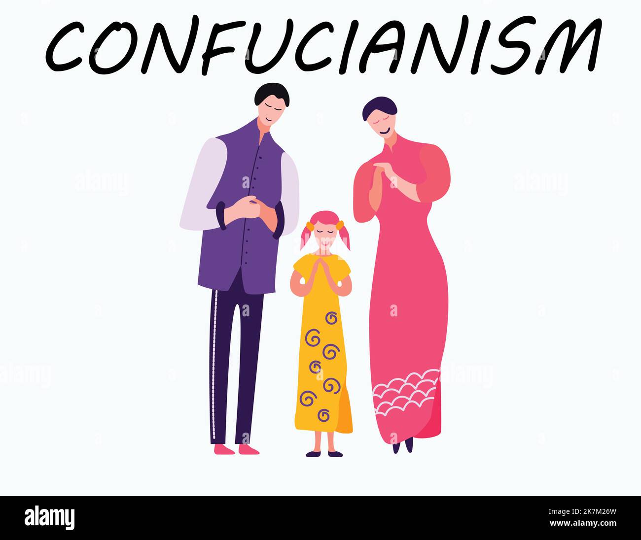 confucianism-family-character-illustration-on-white-isolated-background
