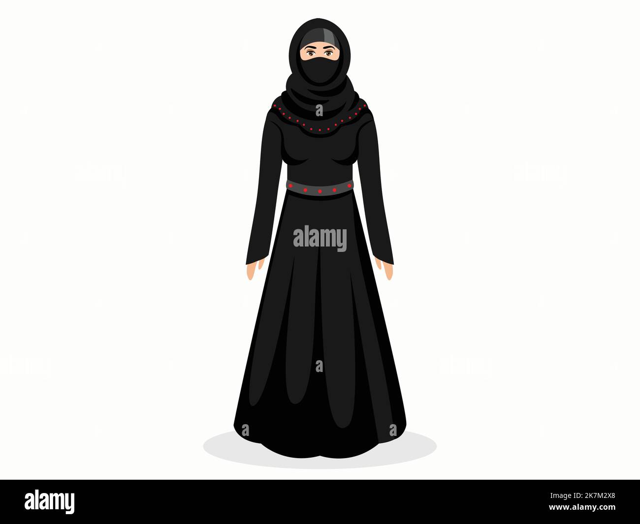 United Arab Emirates And Muslims Countries Women Traditional Outfit Use dragon-ball-character-goku-anime-vector-illustration-fun-art-stock