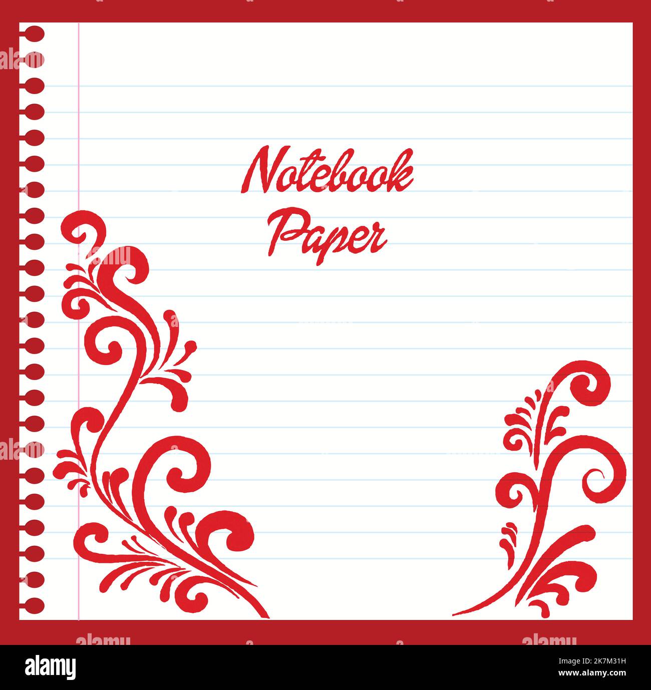 Notebook page Stock Vector Images - Alamy