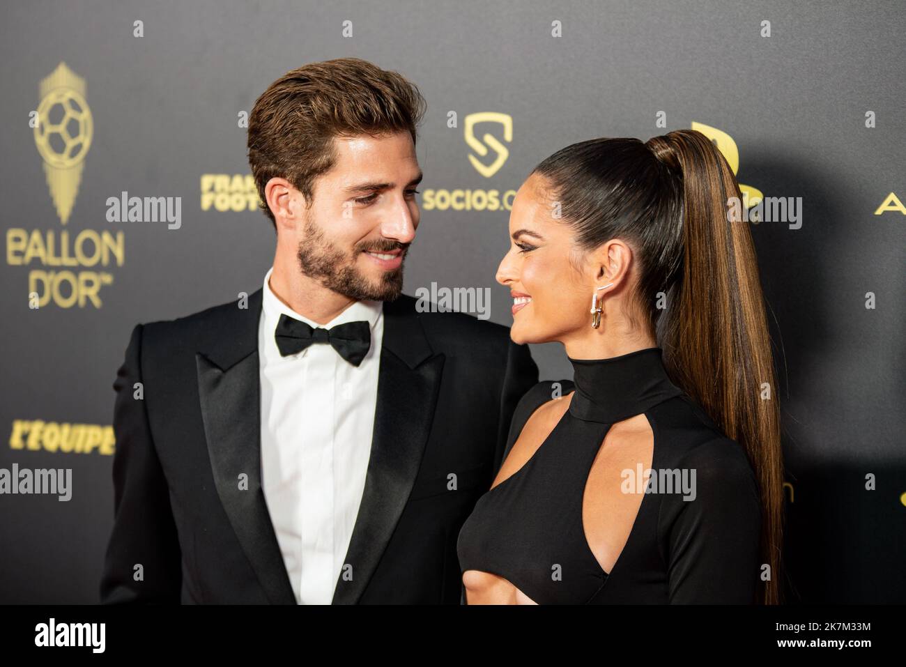 Kevin Trapp and Izabel Goulart during the red carpet ceremony of the