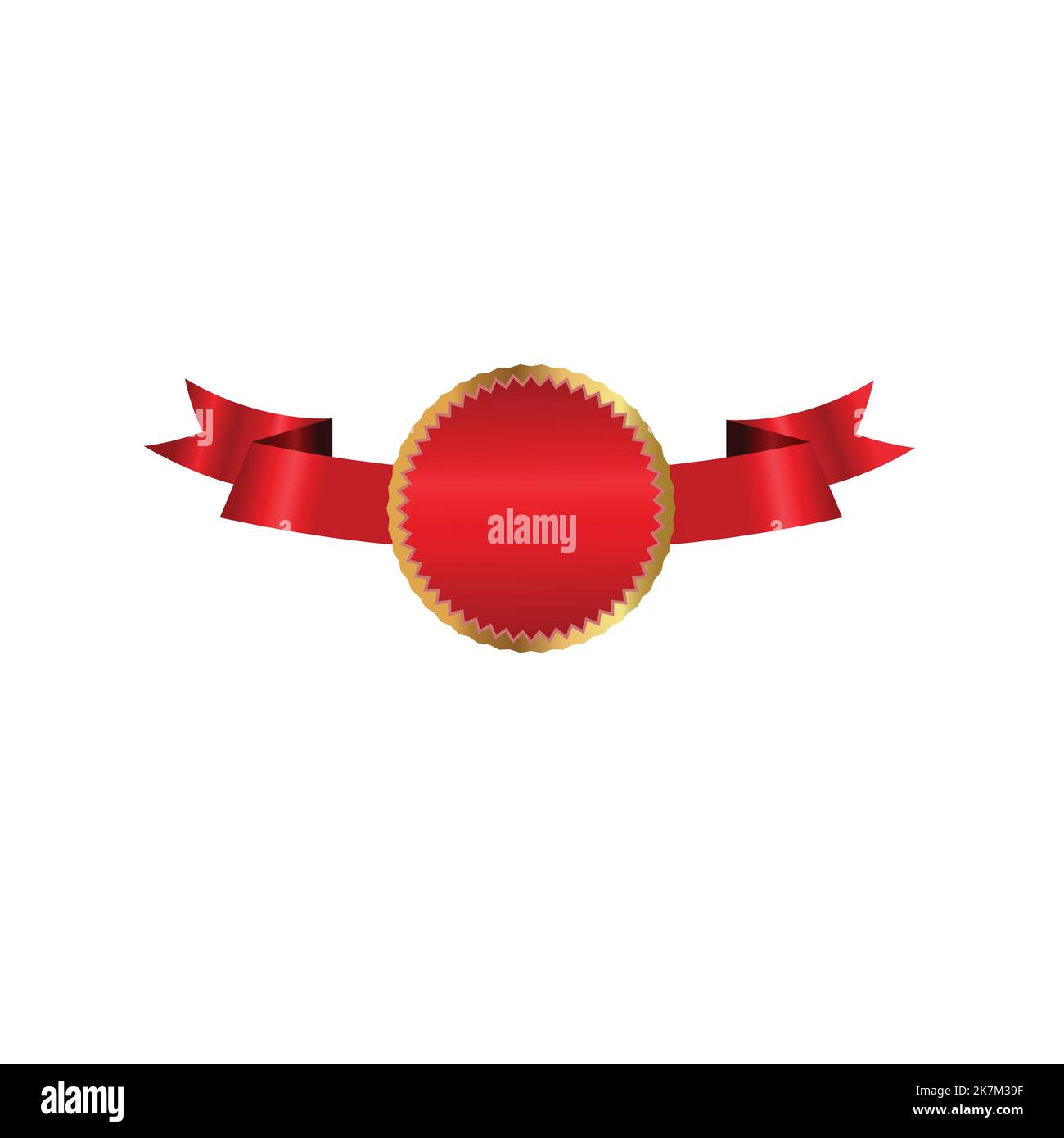 single red gradient ribbon banner on white isolated background. Stock Vector