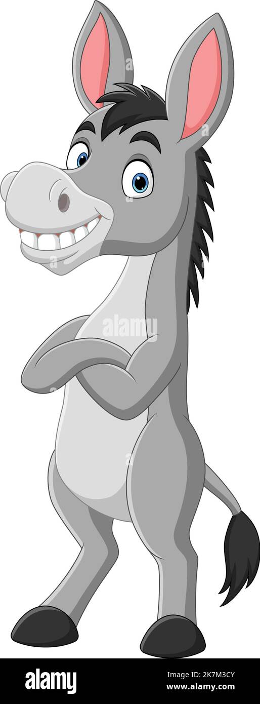 Cute little donkey cartoon posing Stock Vector Image & Art - Alamy