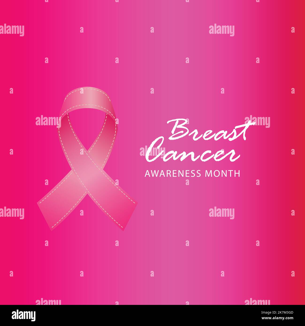 breast cancer awareness ribbon,pink gradient background.vector illustration Stock Vector
