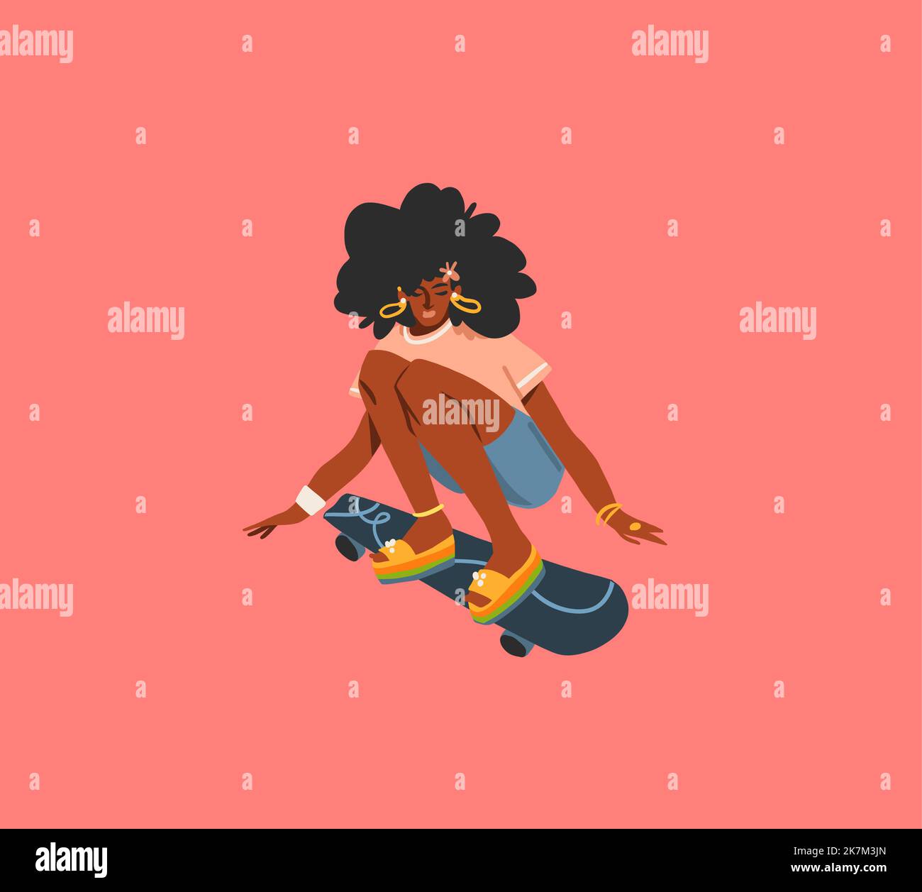 Hand drawn vector abstract flat stock modern graphic illustration ...