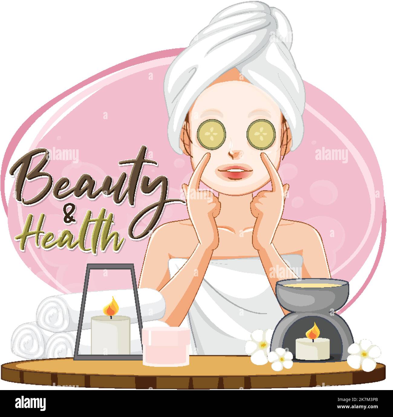 Woman with facial mask illustration Stock Vector