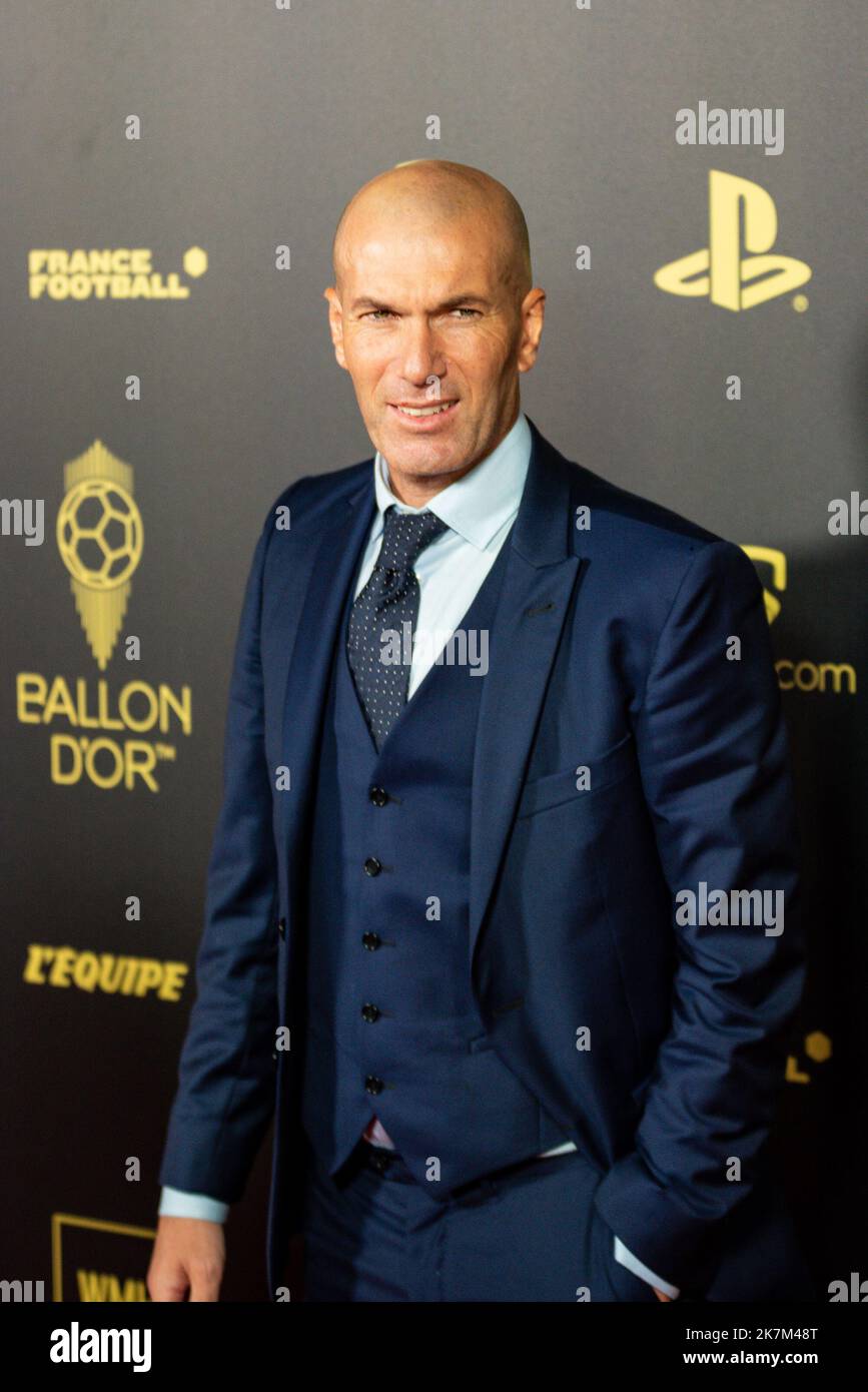 Zinedine Zidane during the red carpet ceremony of the Ballon d'Or (Golden  Ball) France Football