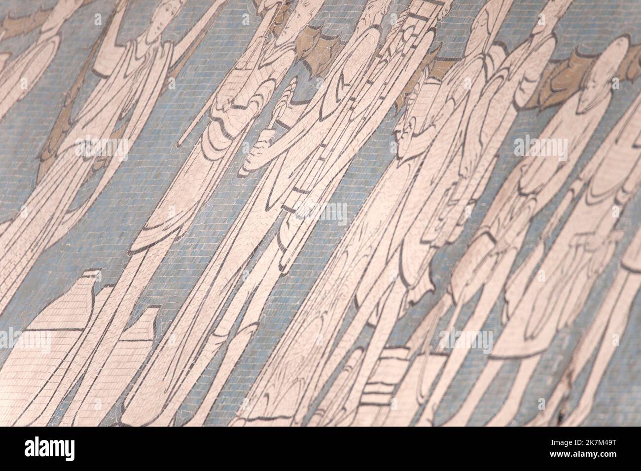 Mosaic frieze on the Sunlight Chambers building, Bigg Market, Newcastle-upon-Tyne Stock Photo