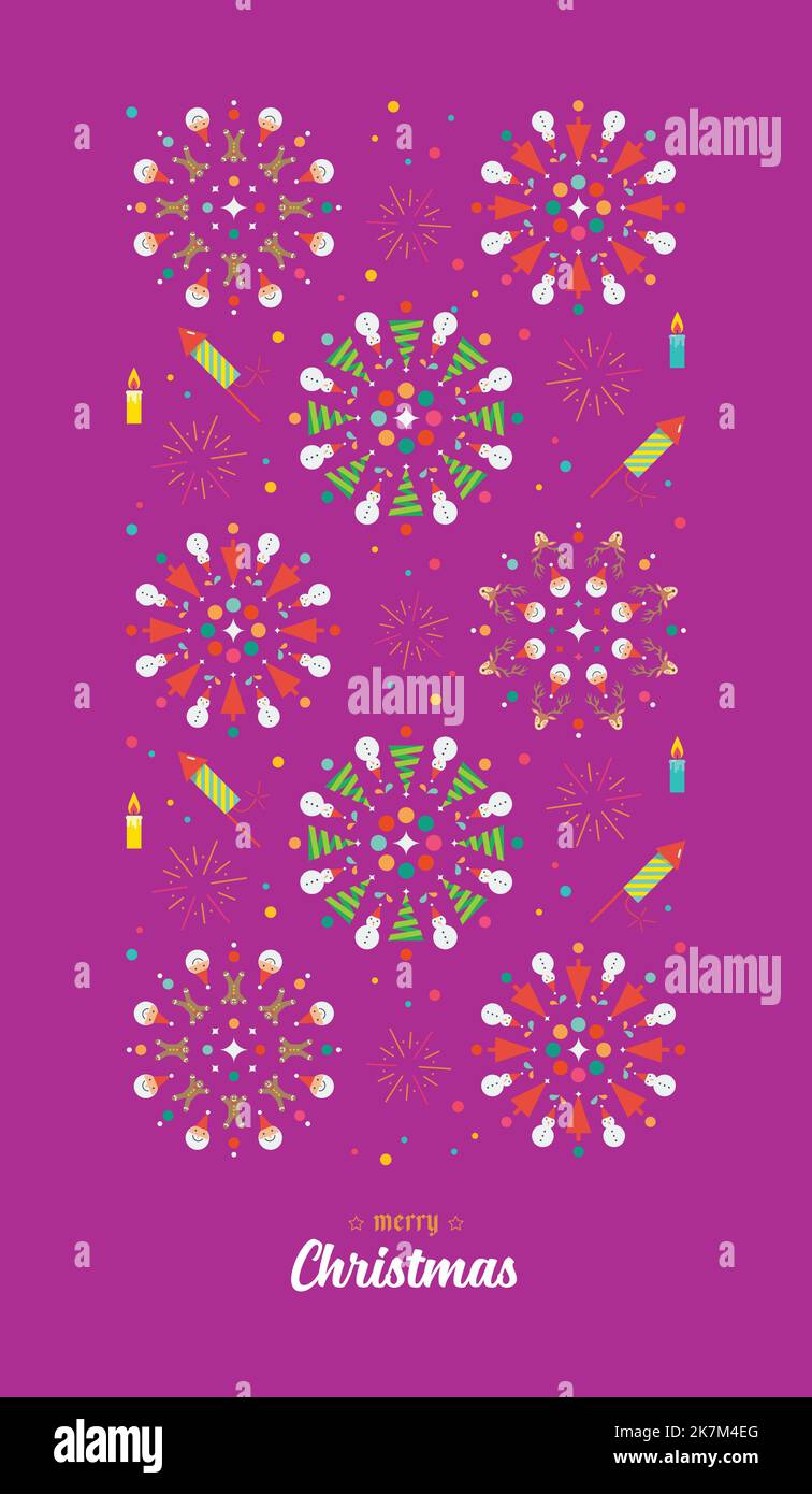 Christmas fireworks pattern. decoration elements. Vector illustration. Stock Vector