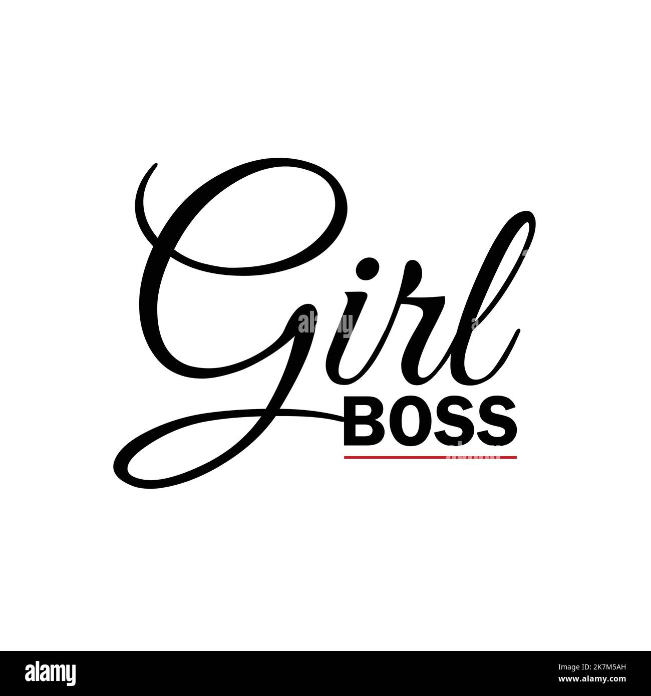 girl boss postcard motivational quote typography. Stock Vector