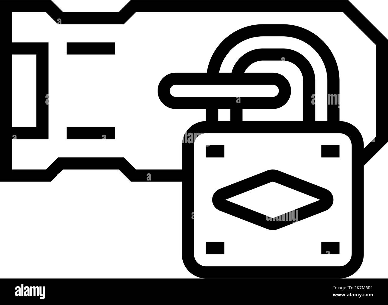 door padlock line icon vector illustration Stock Vector Image & Art - Alamy