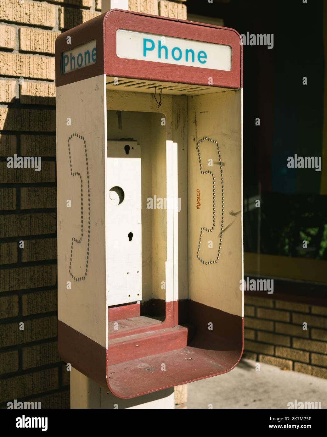 Old payphone shell, Pitman, New Jersey Stock Photo