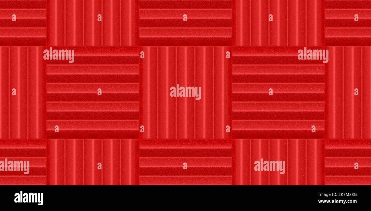 Red acoustic sound proof foam seamless pattern Stock Vector