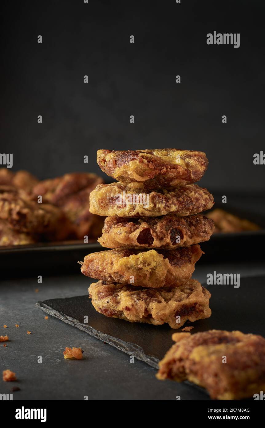 mung bean sweets on table top, also known as mung kavum, traditional