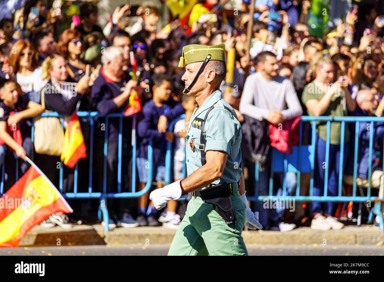 Madrid, Spain, October 12, 2022: parade of the special corps of the Legionaries in the streets of Madrid on Columbus Day. Stock Photo