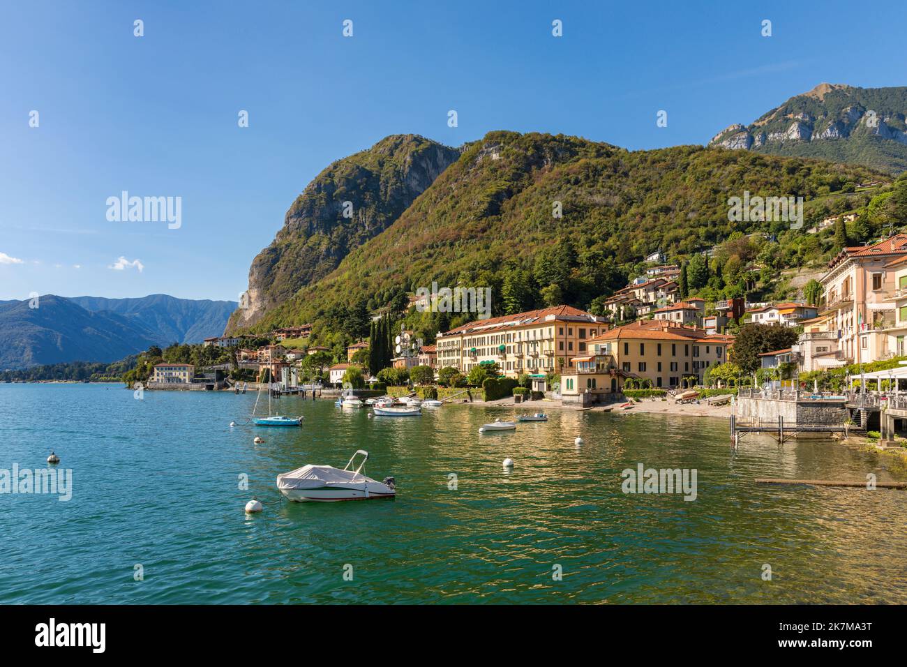 Waterfront of the city of Menaggio, Lake Como, Lombardy, Italy Stock Photo