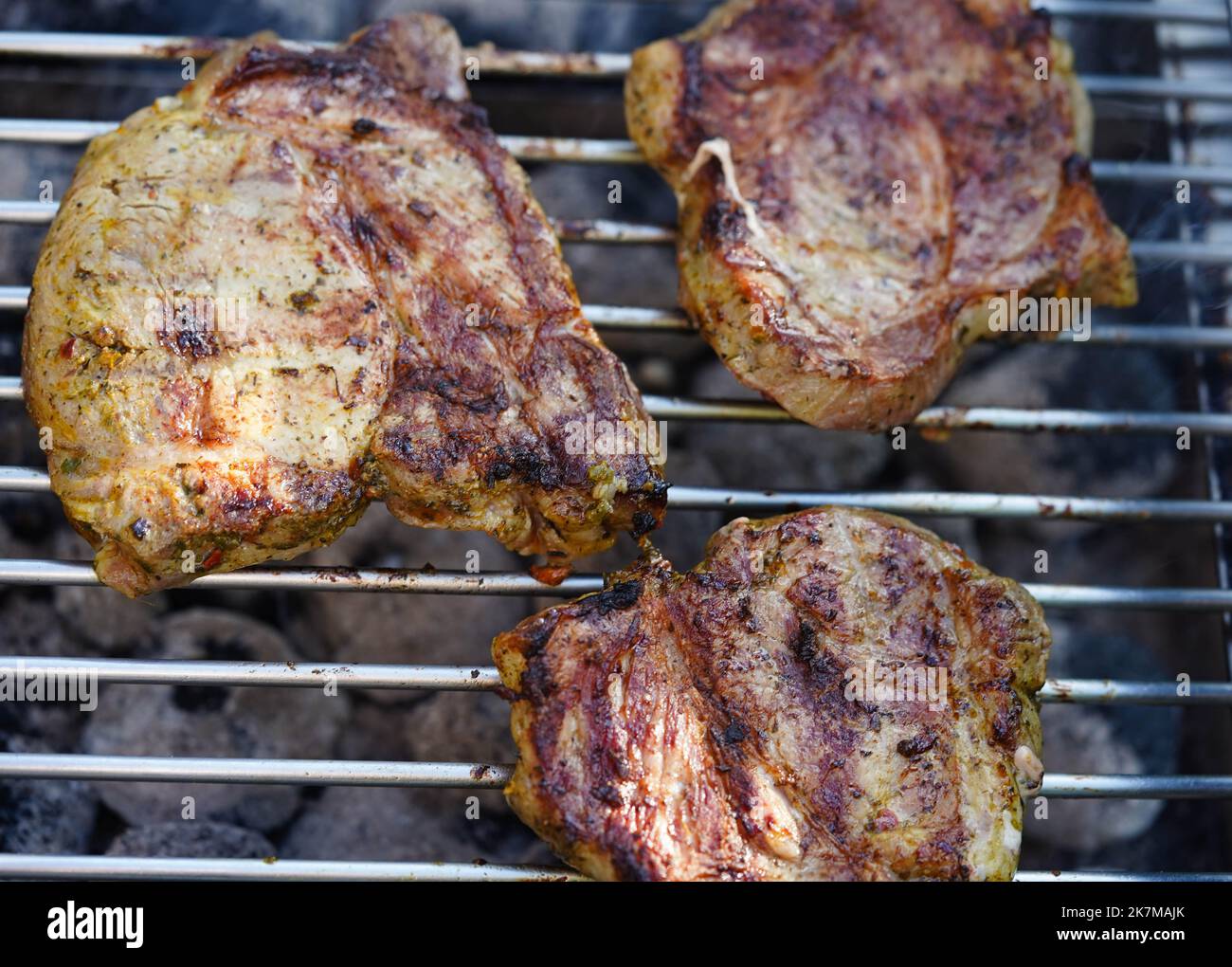 grilled meat from the charcoal grill Stock Photo - Alamy