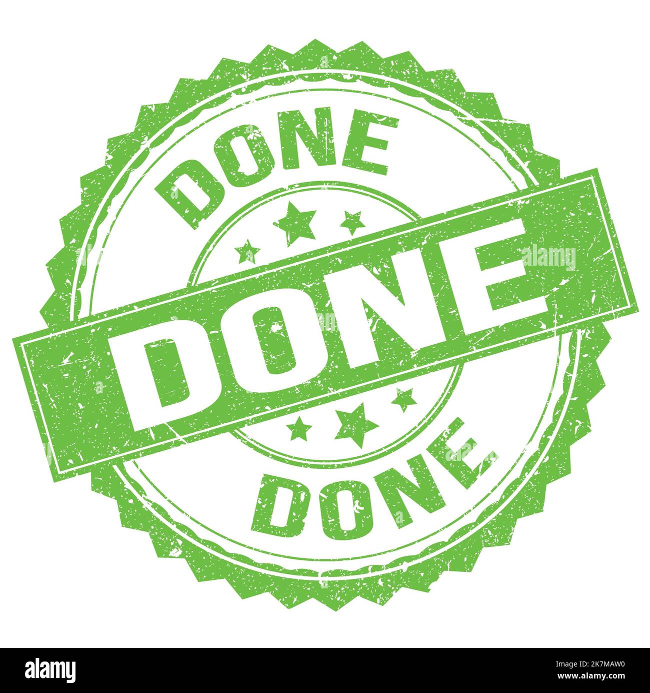 Image For Done. Sign DONE text written on green round stamp sign Stock Photo - Alamy