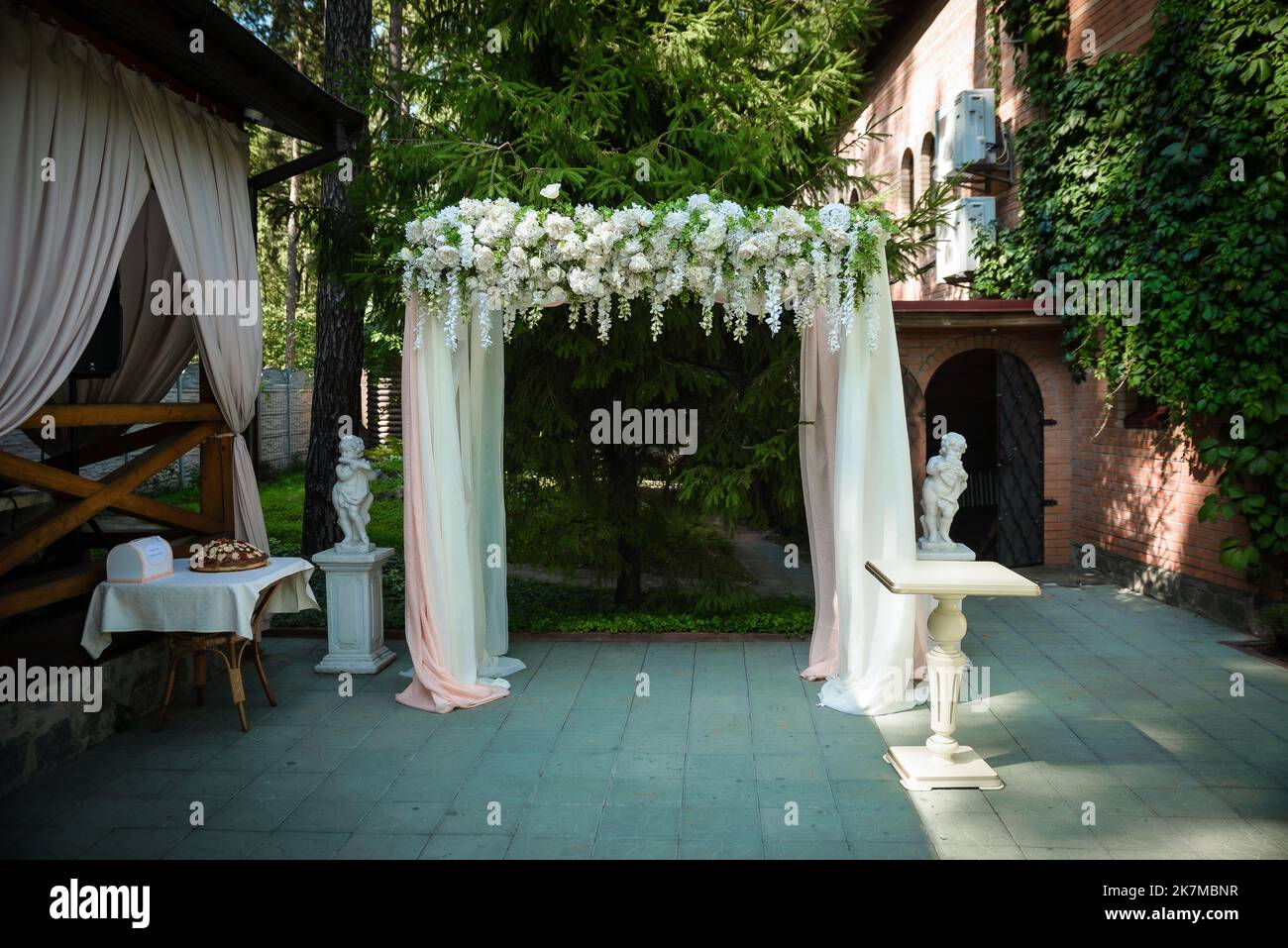 Wedding ceremony Very beautiful and stylish wedding arch decorated